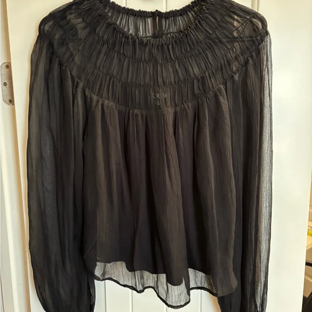 JCrew Draper Shirred Top in Crinkle Cupro, NWT, Small - Picture 10 of 10